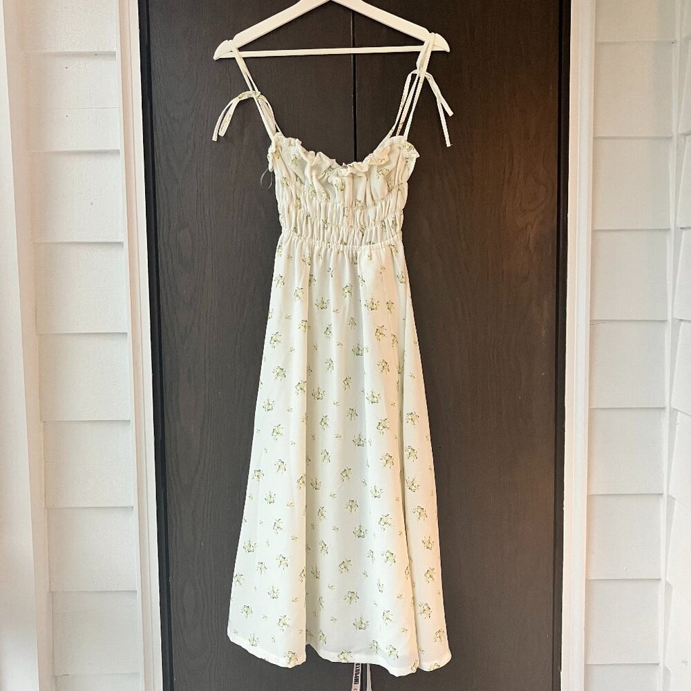 House of CB white floral midi dress